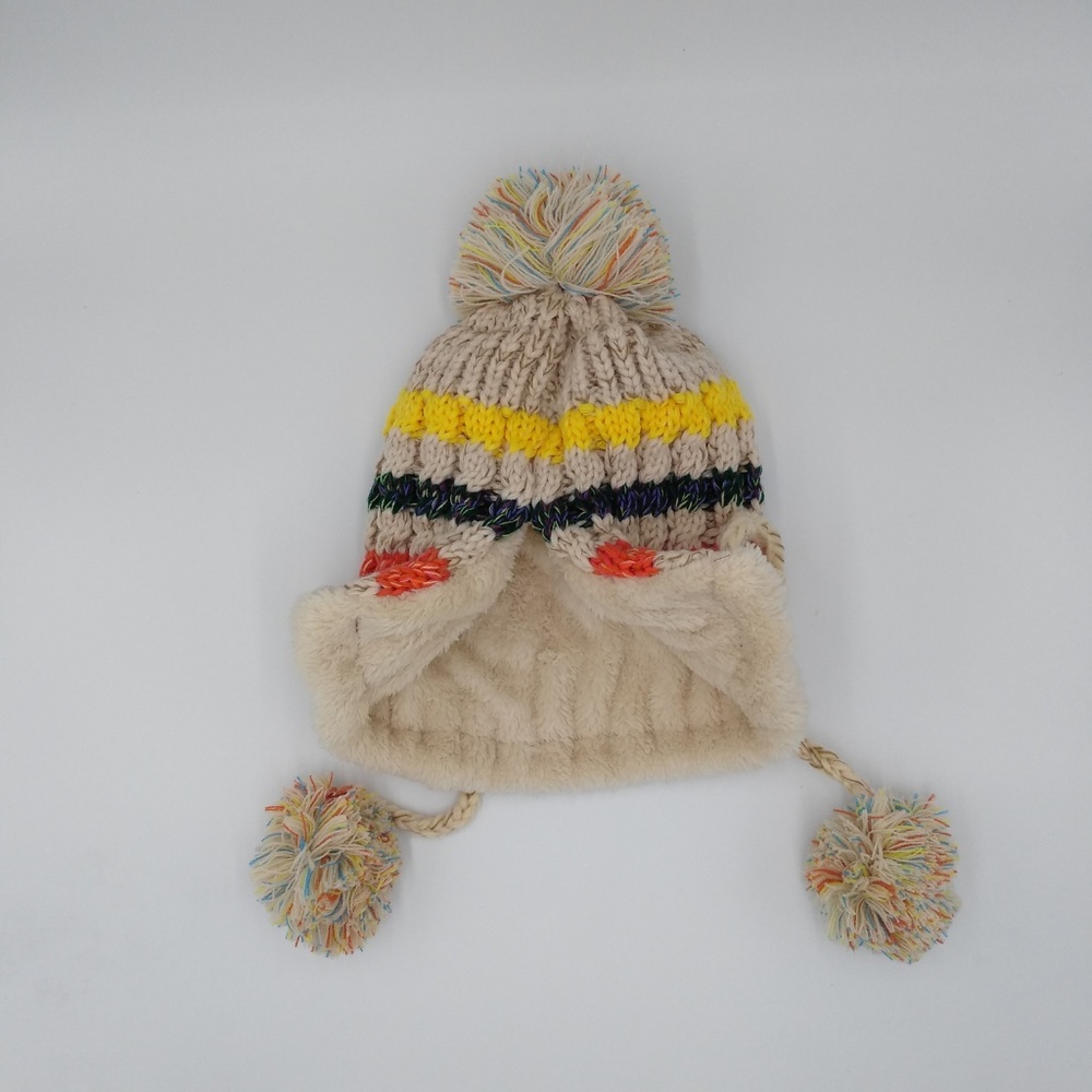 Winter Colorful Knit Pom Pom Hat with Neck Gaiter - Picture 7 of 8